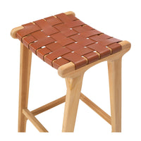 fusion wooden bar stool woven tan 4
