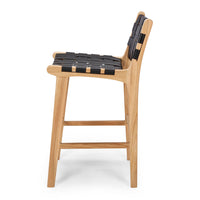 fusion highback wooden bar stool woven black 2