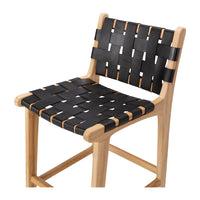 fusion highback wooden bar stool woven black 4