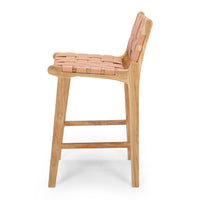 fusion highback wooden bar stool 65cm woven plush 2