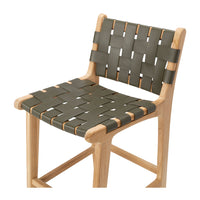 fusion highback wooden bar stool 65cm woven olive  4