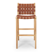 fusion highback wooden bar stool 65cm woven tan 2