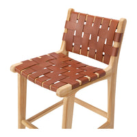 fusion highback wooden bar stool 65cm woven tan 5