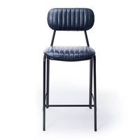 retro upholstered stool vintage blue 5