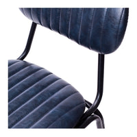retro upholstered stool vintage blue 4