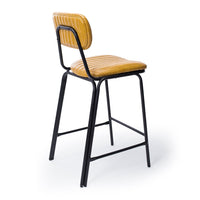 retro upholstered stool vintage camel 3