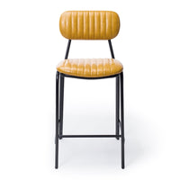 retro upholstered stool vintage camel 5