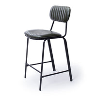 retro upholstered stool vintage green 1