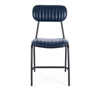 retro dining chair blue p.u  2