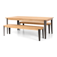 reno bench seat natural oak 4