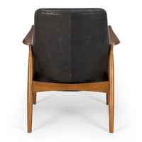 dune armchair black leather 1