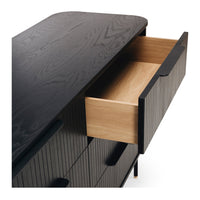 linea 6 drawer wooden lowboy black oak 7