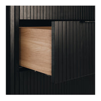 linea 4 drawer wooden tallboy black oak 1