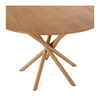 athens round wooden dining table natural oak 3