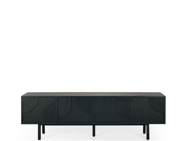 art decor entertainment unit black oak