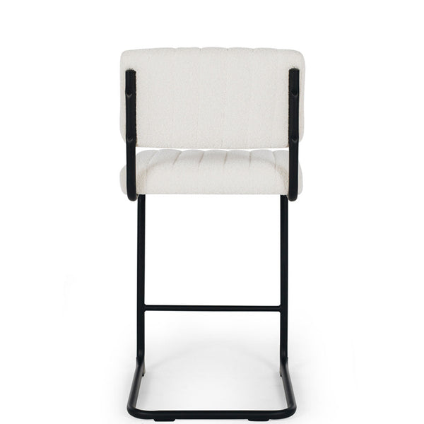 berm upholstered stool boucle cream fabric 