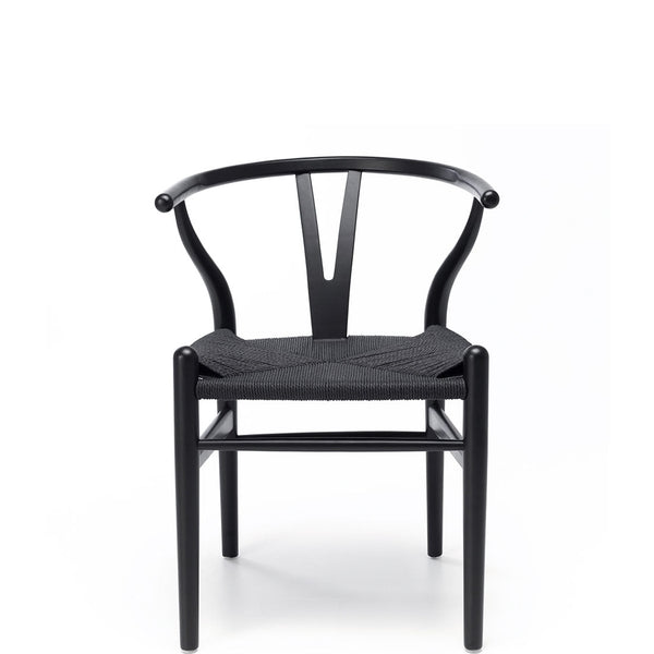 wishbone wooden chair black oak