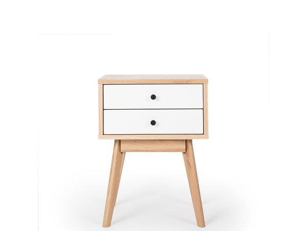 canberra bedside table white drawers