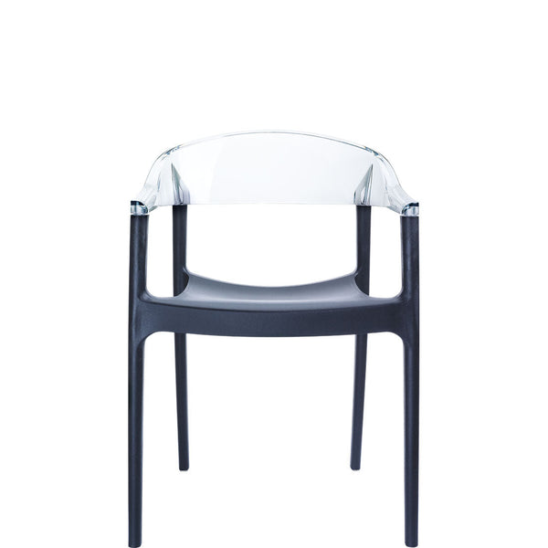 carmen commercial armchair black/clear 
