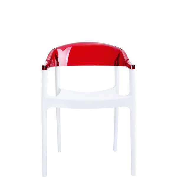 carmen commercial armchair white/red