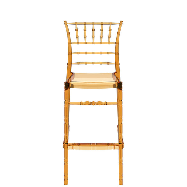 chiavari bar stool 75cm transparent amber