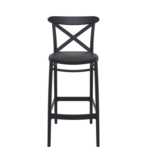  cross commercial bar stool 75cm black