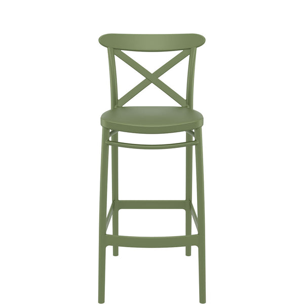  cross commercial bar stool 75cm olive