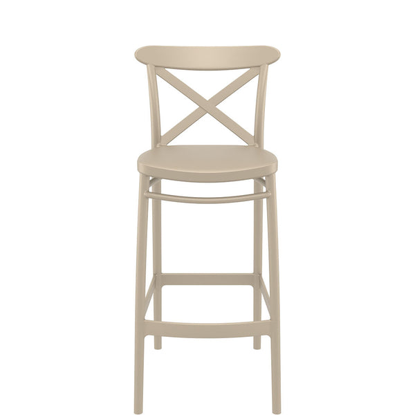  cross commercial bar stool 75cm taupe