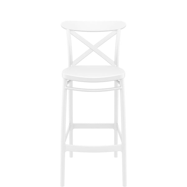  cross commercial bar stool 75cm white