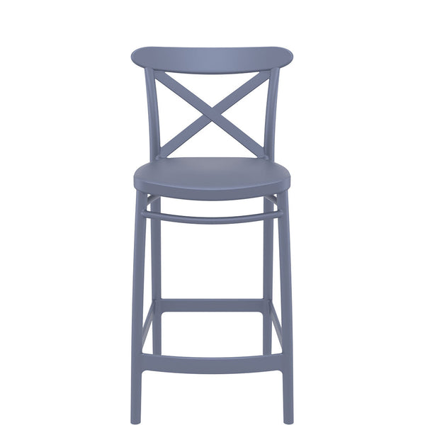 cross kitchen bar stool dark grey