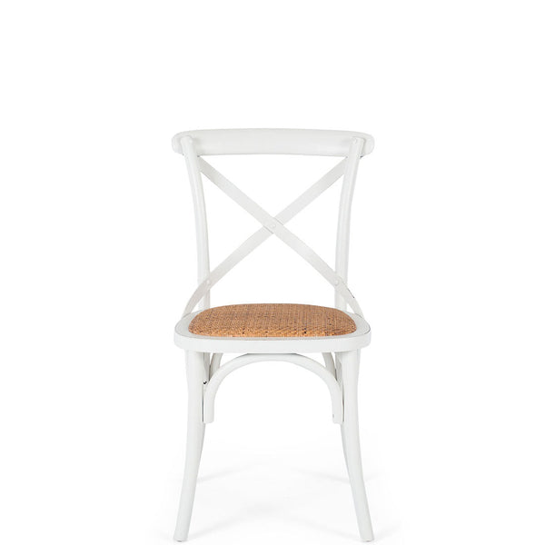 crossed chair aged white