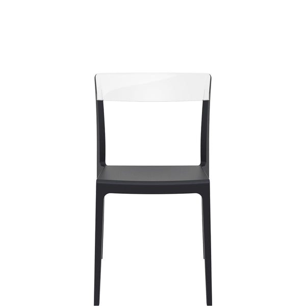 flash commercial chair black/clear