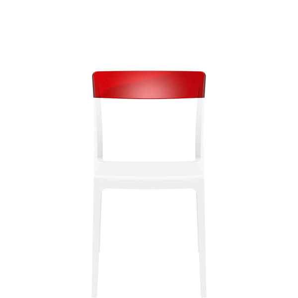 flash commercial chair white/red 