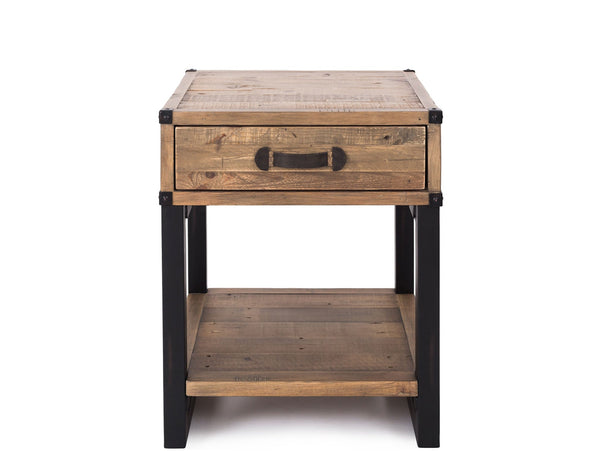 forged wooden lamp table