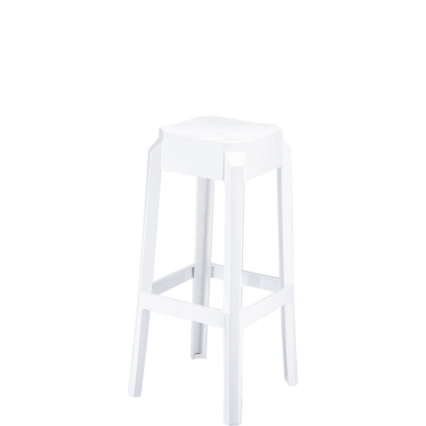 fox commercial bar stool gloss white