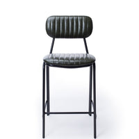 retro upholstered stool vintage green