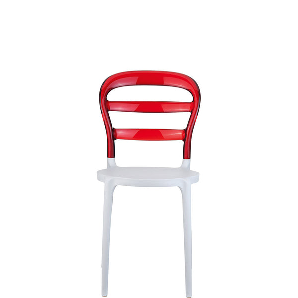 miss bibi outdoor chair white/red