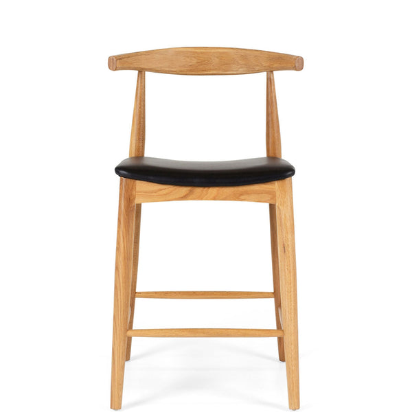 elbow upholstered stool natural oak 