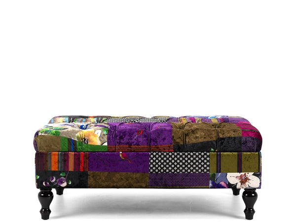 patchwork storage club ottoman