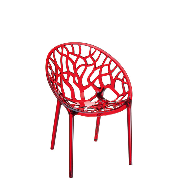siesta crystal chair red transparent