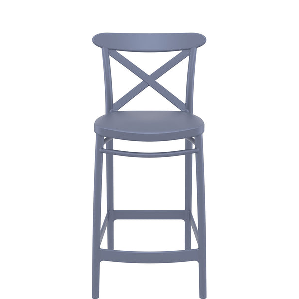 siesta cross bar stool 65cm dark grey