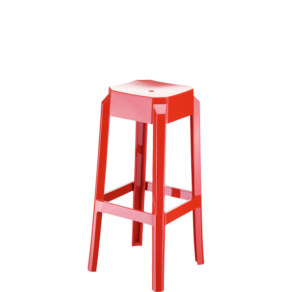 siesta fox bar stool 75cm gloss red