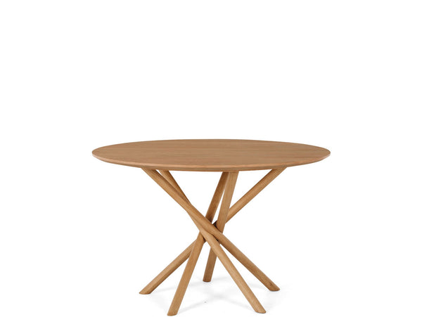 athens round wooden dining table natural oak