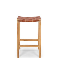 fusion wooden bar stool woven tan