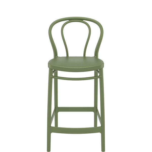 victor outdoor bar stool 65cm olive green