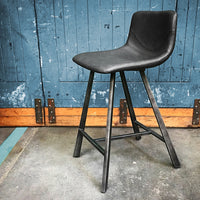 vintage bar stool brown p.u 7