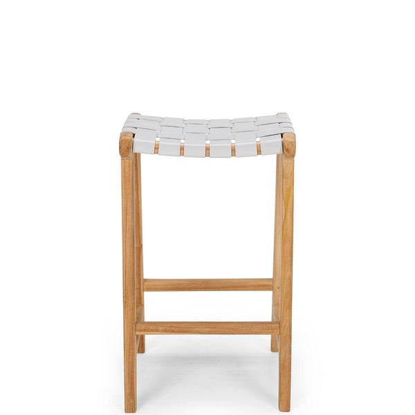 fusion wooden bar stool woven grey