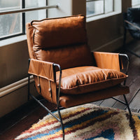 rome lounge chair tan leather 4